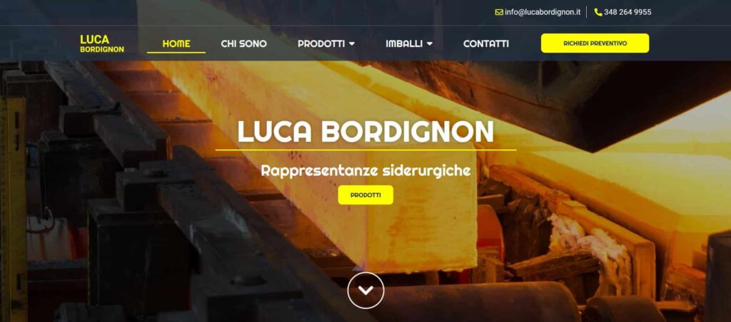 Sito web per rappresentante siderurgico - Idra Siti Web